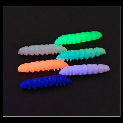 SUNMILE 12pcs Meal-Worm lures 4cm, Silicone Trout Baits--work REALLY well on PANFISH too! All SPECIES