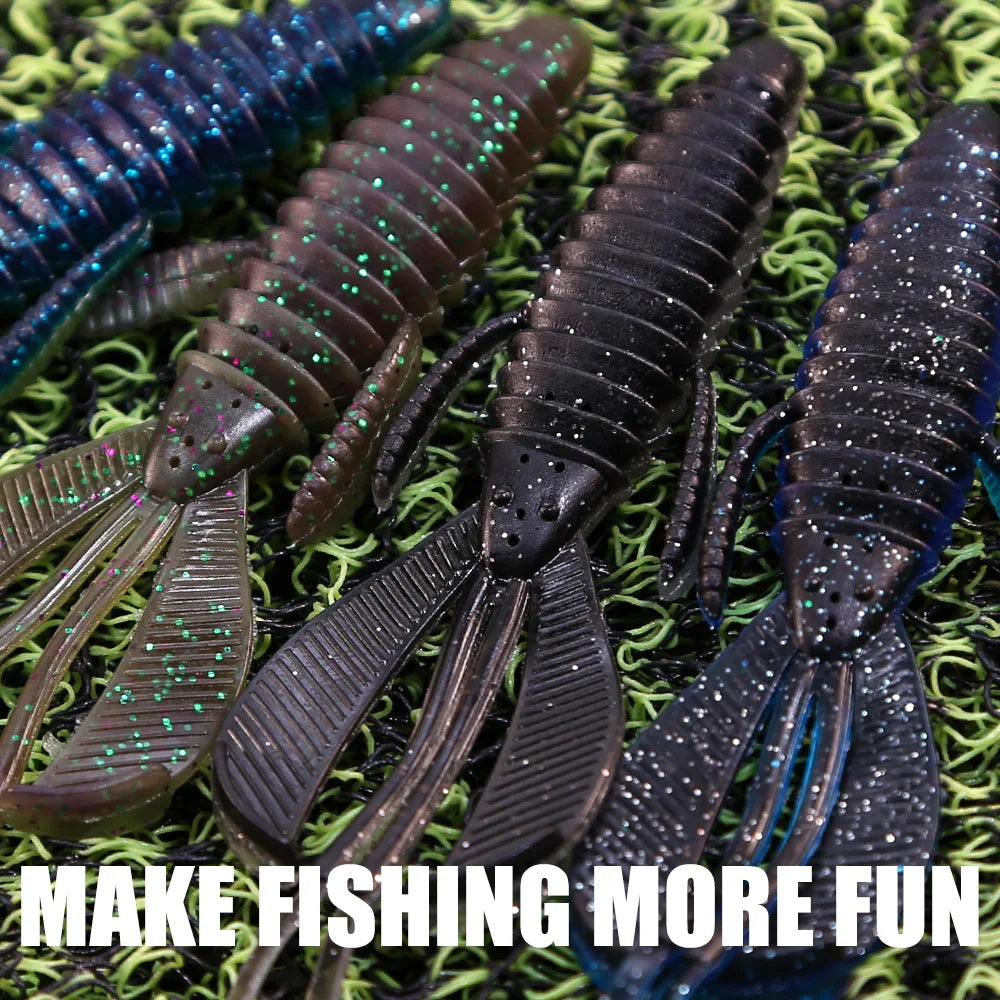 PEAK Craws Lures 6pcs 86mm Softbait for BASS! Great for Texas rigging, Carolina, Jig,or Chatterbait trailer