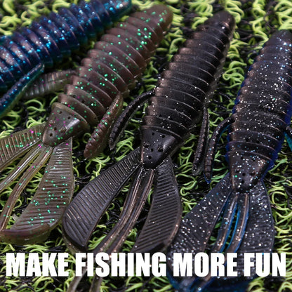 PEAK Craws Lures 6pcs 86mm Softbait for BASS! Great for Texas rigging, Carolina, Jig,or Chatterbait trailer