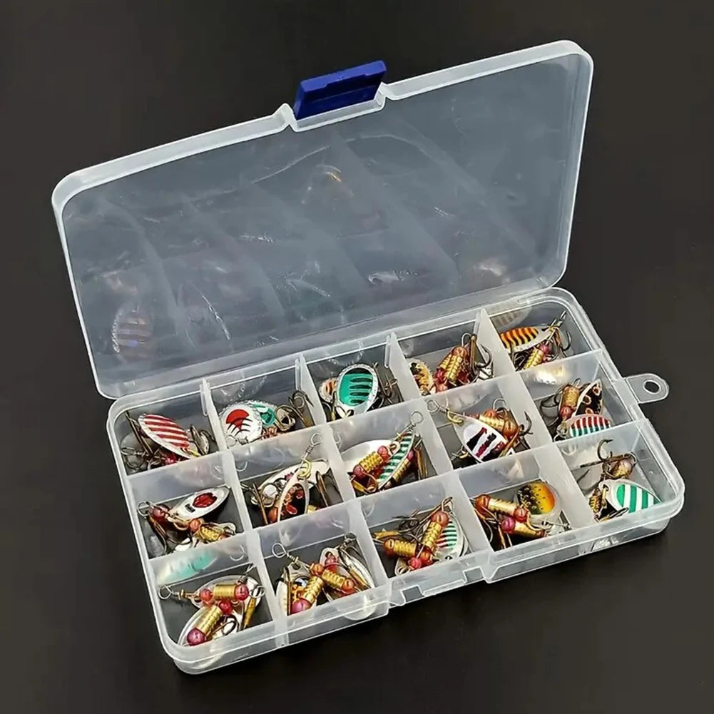30pcs Metal  Spinning Lure with Treble Hook,  for Freshwater and Saltwater
