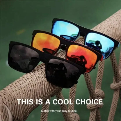 Black Polarized Square Sunglasses Men Women Fashion Classic Driving Shades for Outdoor Sports Cycling Travel Fishing