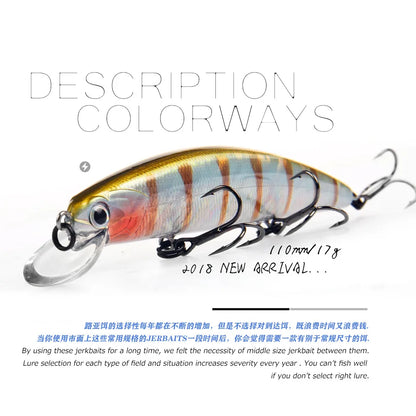 Bearking M109 11cm 17g Dives 1.5m super weight system/long casting SP minnow/New model JERKBAIT