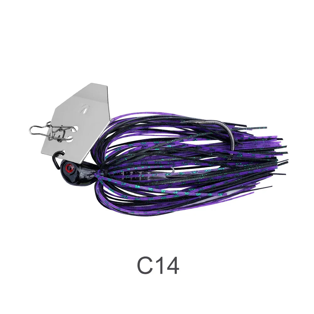Noeby Chatterbait 10.5g 14g 21g 28g 35g Bladed Jig with Needle Stinger Hook, for Bass, Pike and ALL PREDATORS