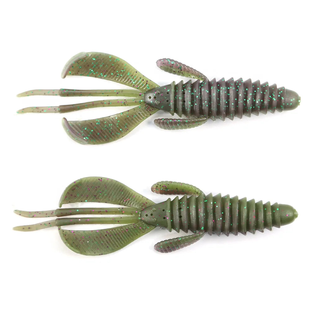 PEAK Craws Lures 6pcs 86mm Softbait for BASS! Great for Texas rigging, Carolina, Jig,or Chatterbait trailer