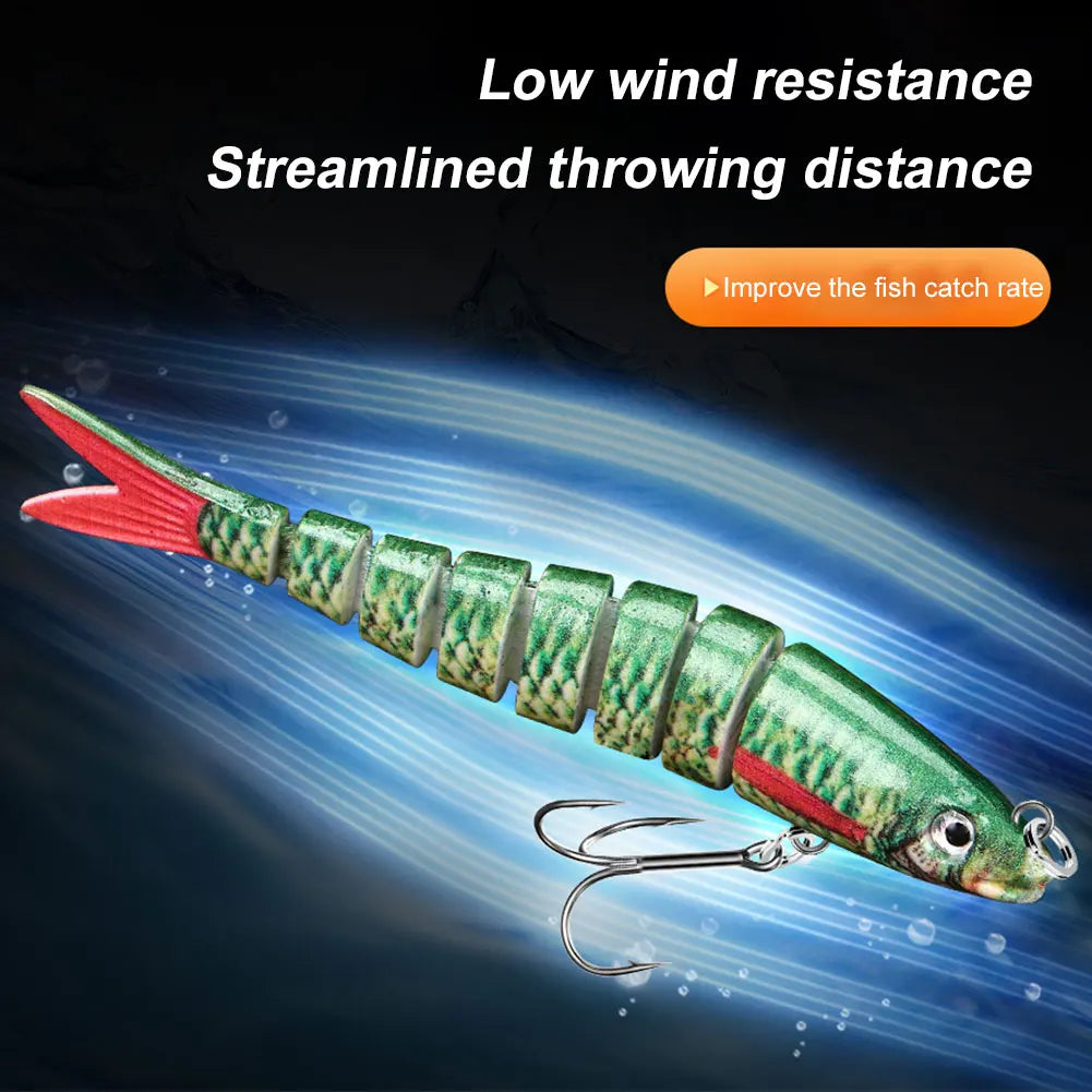 5Pcs Multi Jointed Swimbait with Treble hooks, Multi-Section Hard Bait, Sinking