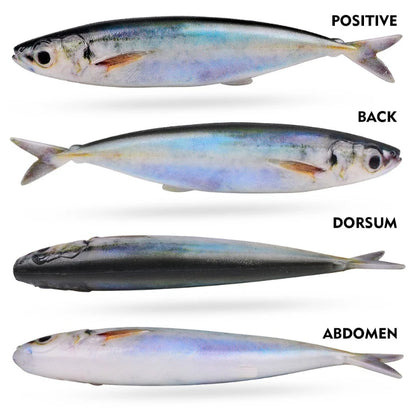 3PCS 14.5cm 33g Mackerel , Soft Bait,  Weightless Wacky & Neko Rig for Saltwater- Slow Sinking Fluke for Sea Bass, Tuna