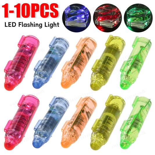 1-10PCS Underwater Mini Fish Attraction Indicator Lure LED Flashing Light Bait Fishing Tools Deep Drop Light, Squid Bait