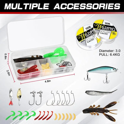 Fishing Rod and Reel Combo, 2PCS Telescopic Carbon Fiber Fishing Rod, Spinning Reels 2, Fishing Line 2, Fishing Hooks Bait Set,