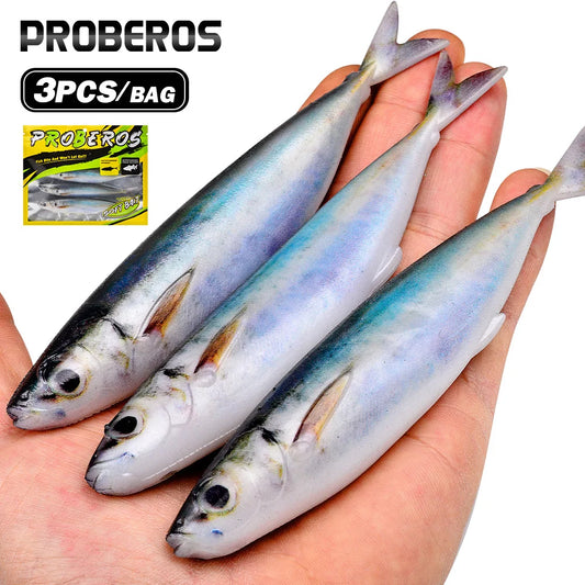 3Pc  Big Size Soft Bait Lures 14.5cm/5.71in/33.3g Swimbait Artificial