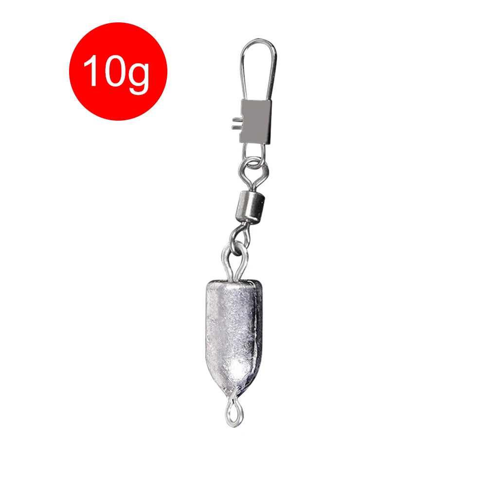 Bullet Sinker Rolling Swivel Interlock Snap Connector Inline 10g-60g