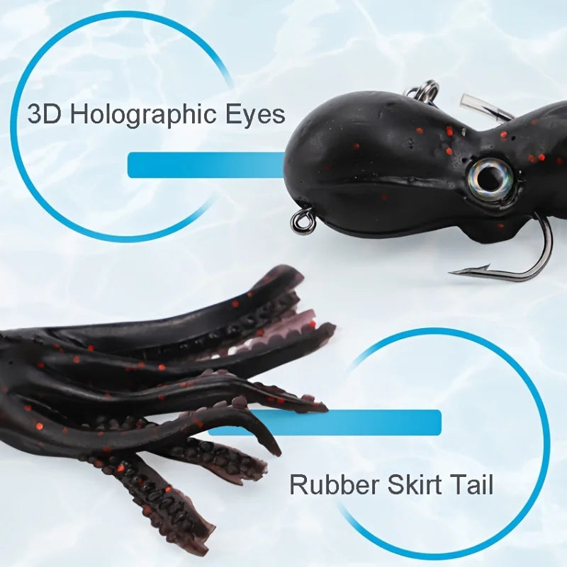 Ackibbik 5pcs Saltwater Squid Skirt- Soft Fishing Lure with Skirt Tail -Lingcod, Rockfish Jigs