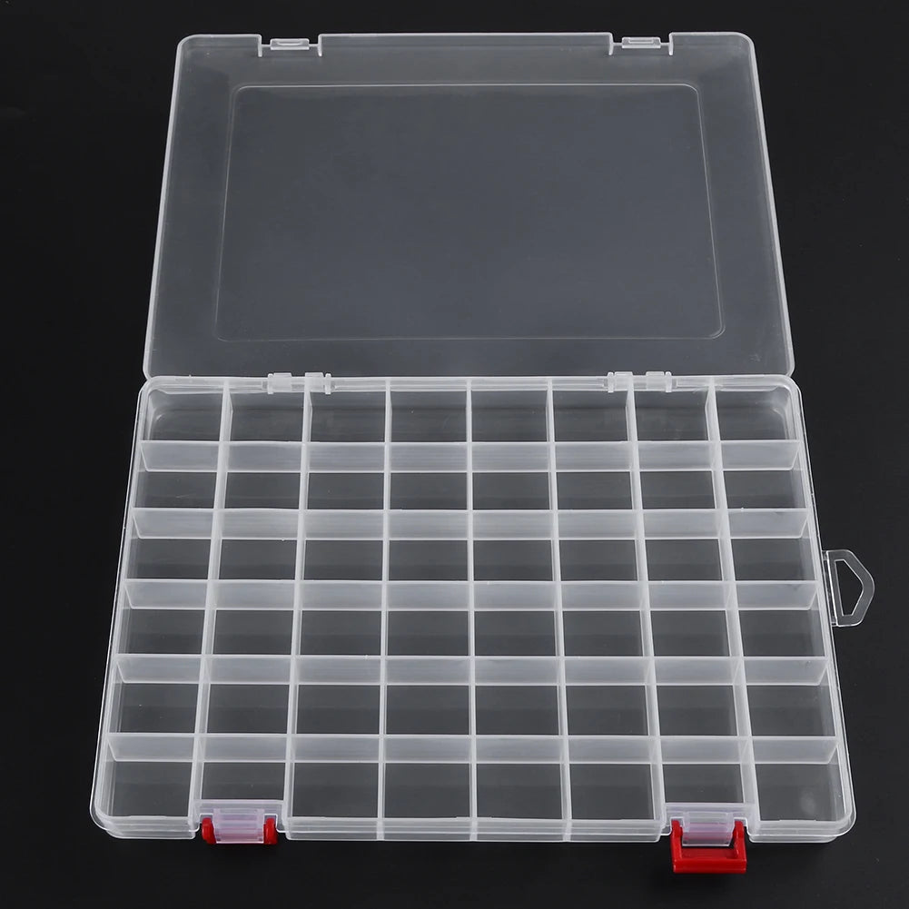 10/15/24/48 Grids Compartment Fishing Tackle Box  Fishing Lure Bait Hook Organizer