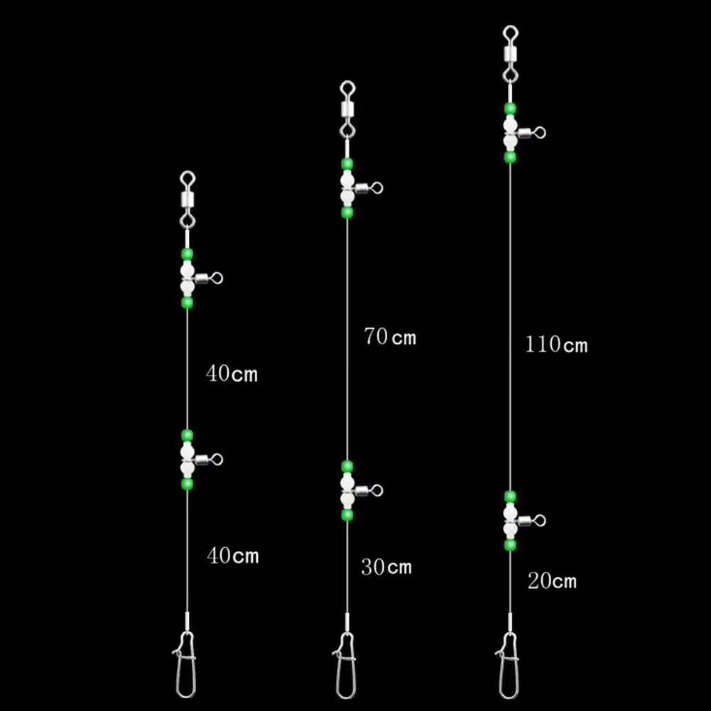 Night Glow Fishing Leaders Fishing Leader  with Swivels and Snaps  for Saltwater Freshwater