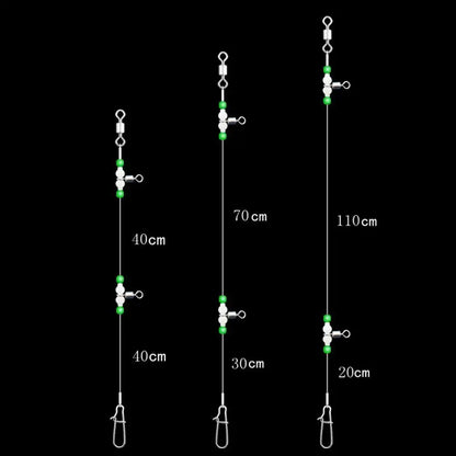 Night Glow Fishing Leaders Fishing Leader  with Swivels and Snaps  for Saltwater Freshwater