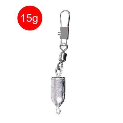 Bullet Sinker Rolling Swivel Interlock Snap Connector Inline 10g-60g