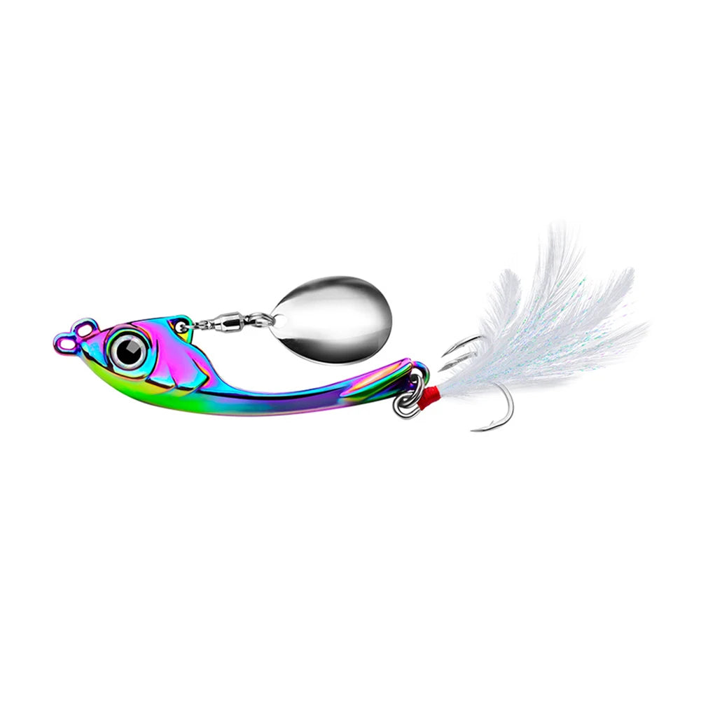 Spinner Bait Metal Vib Fishing Lure- Trolling Wobbler- Sinking Hard Bait for Bass, Trout, Walleye- Freshwater and Saltwater