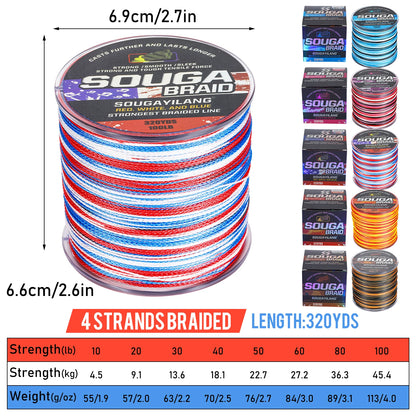 Sougayilang 4 Strand Braided Fishing Line 300M Multifilament  Japanese Braided Fishing line