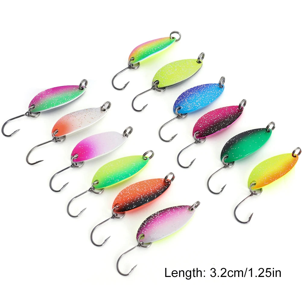12Pcs Realistic Trout Bait with Single Hook- Artificial Trout Spoon