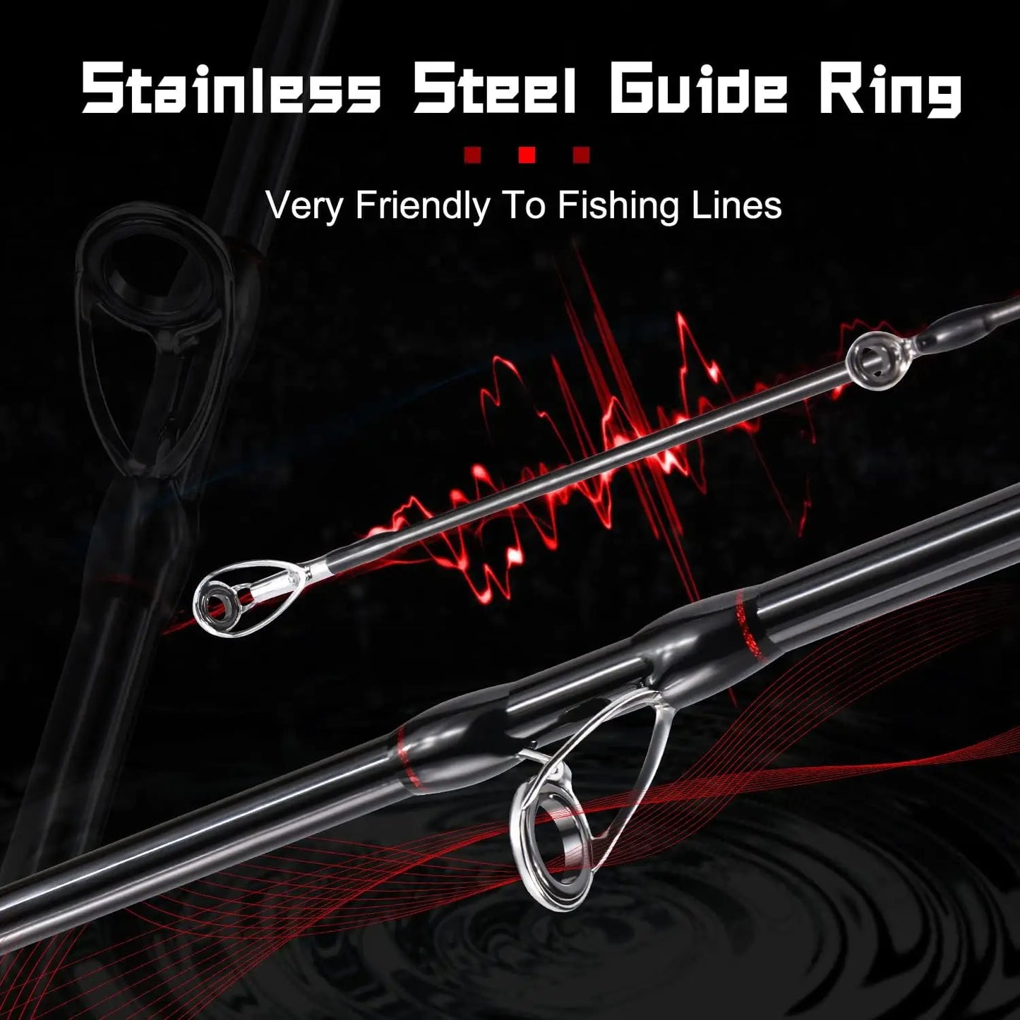 Medium Baitcasting Fishing Rod and Reel Combo, 6'/7'- Low Profile with SuperPolymer Handle for Smooth Casting