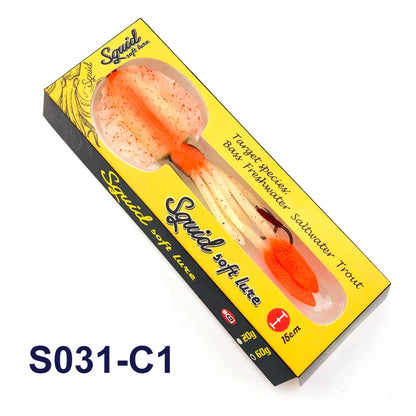 TEASER S031 60g 120g 150g 1Pcs Silicone-Sea Bionics/Swimming, Luminous Soft Squid Jigs