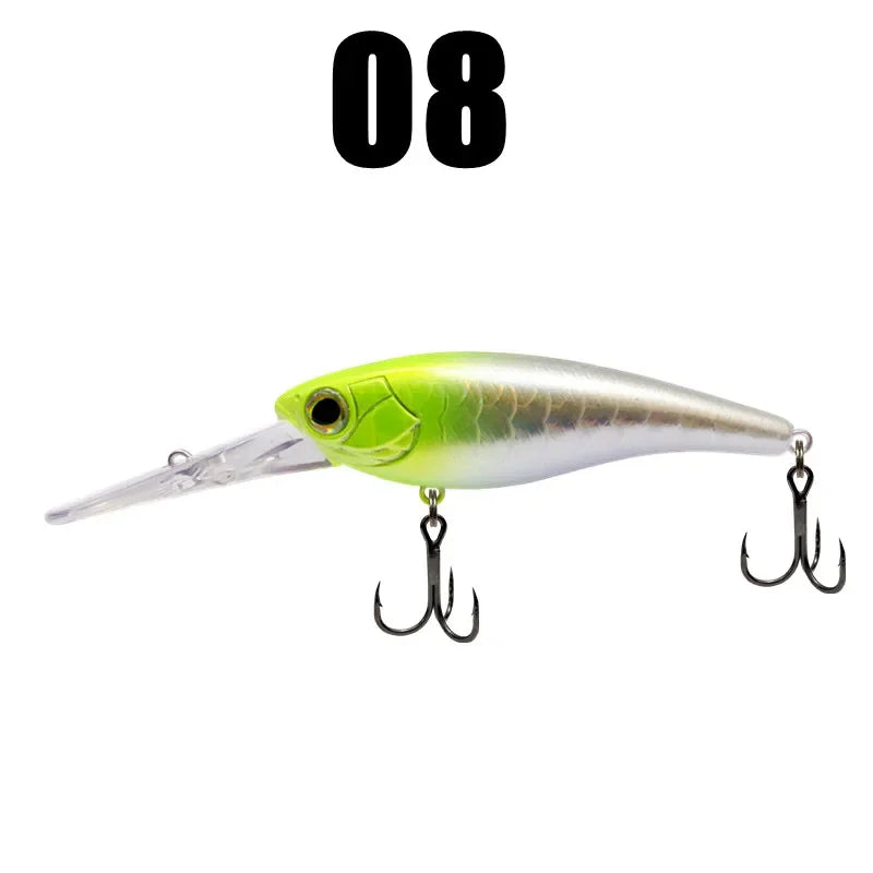 GREENSPIDER Suspending Crankbait-Minnow/ 65mm 10g Shad Hard Bait, Deep Diver, Depth 1.5m / Long Casting
BASS, PIKE, TROUT, WALLEYE, SALMON