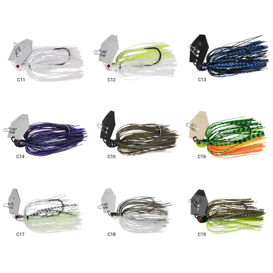 Noeby Chatterbait 10.5g 14g 21g 28g 35g Bladed Jig with Needle Stinger Hook, for Bass, Pike and ALL PREDATORS