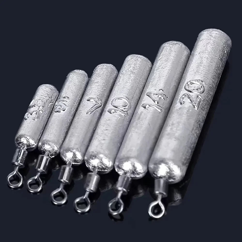 Fishing Weight 15PCS/Lot Sinker Mold 3.5g 5g 7g 10g 14g 20g Tube Bullet