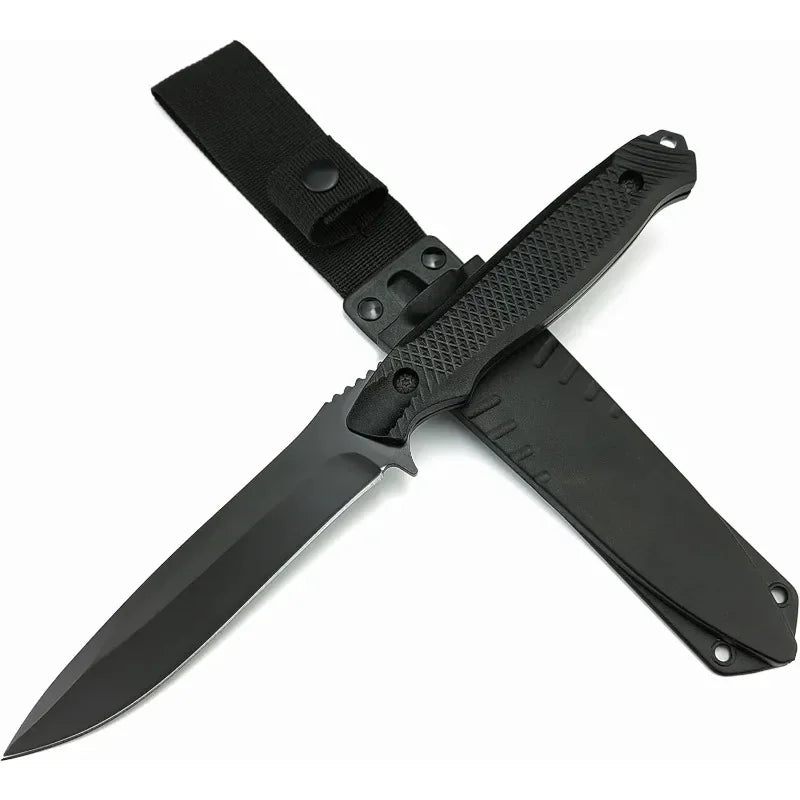 10.5° Fixed Blade Knife with Sheath, 4.9°5Cr13MoV Steel Blade and ABS Handle, EDC Camping Knife for Outdoor Hunting- Straight Blade