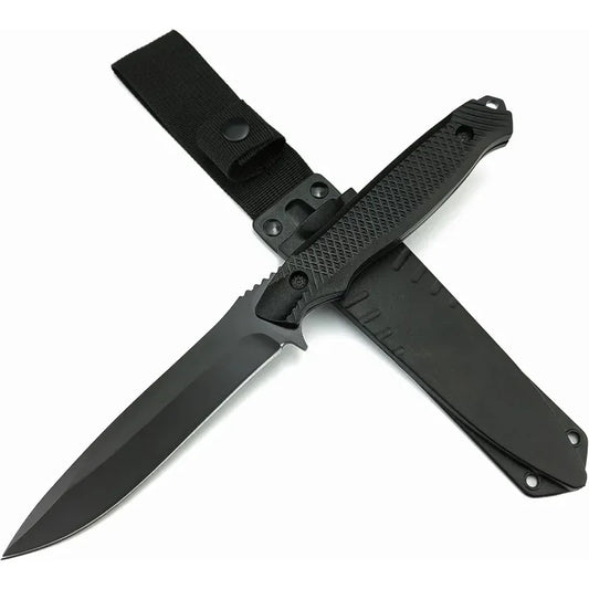10.5° Fixed Blade Knife with Sheath, 4.9°5Cr13MoV Steel Blade and ABS Handle, EDC Camping Knife for Outdoor Hunting- Straight Blade