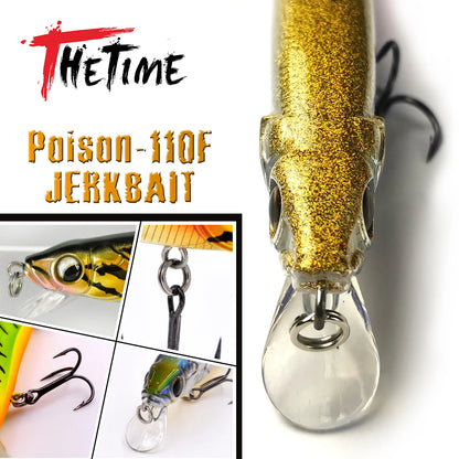 THETIME 110mm/14g PS110 SP  Jerkbait with Tungsten Weight System-for Bass, Pike, Walleye, Trout, Perch, Crappie