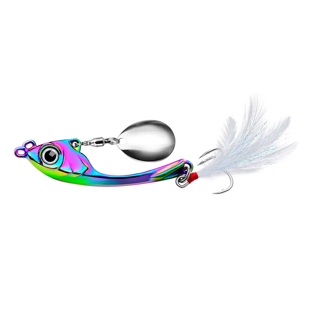 Spinner Bait Metal Vib Fishing Lure- Trolling Wobbler- Sinking Hard Bait for Bass, Trout, Walleye- Freshwater and Saltwater