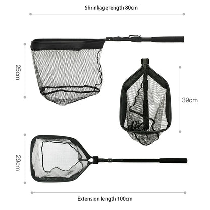 Folding Fishing Landing Net- Telescopic Fishing Net, EVA Handle Collapsible , Portable, Lightweight