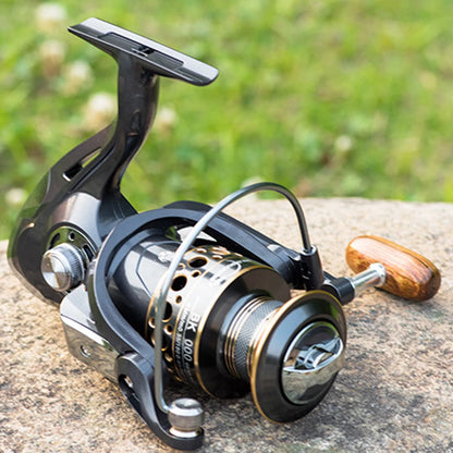 Spinning Reels Saltwater Freshwater with Wood Handle, Max Drag Power