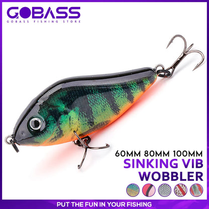 GOBASS Slider- Jerkbait 6cm/8cm/10cm Slow Sinking-for Musky, Pike, Bass VIB Crankbait / Pesca/ Leurre