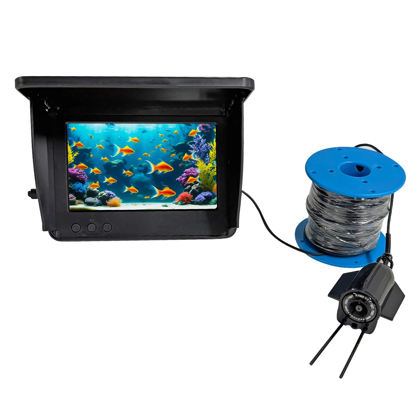 4.3/5 Inch HD Underwater Fishing Camera 12pcs Infrared Lights Ice Fishing Camera with 220° Wide View for Ice-Fishing