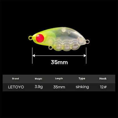 3.9g/35mm Mini Hard Bait Fixed Weight Steel Ball Trout Lure, for Perch, Trout, Bass
