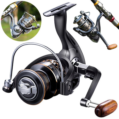 Spinning Reels Saltwater Freshwater with Wood Handle, Max Drag Power