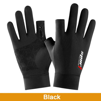 FLYSAND Anti-UV Men Women Fishing Gloves Sunscreen Antiskid Spring Summer Ice Cool Breathable Cycling Sport Gloves Fishing