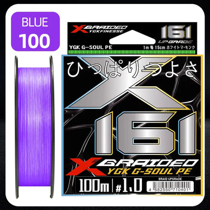 2026NEW YGK X16 PE Braided Fishing Line 16 Strands, Purple, Ultra Smooth Multifilament PE Line 100/150/200/300/500M Japan Quality