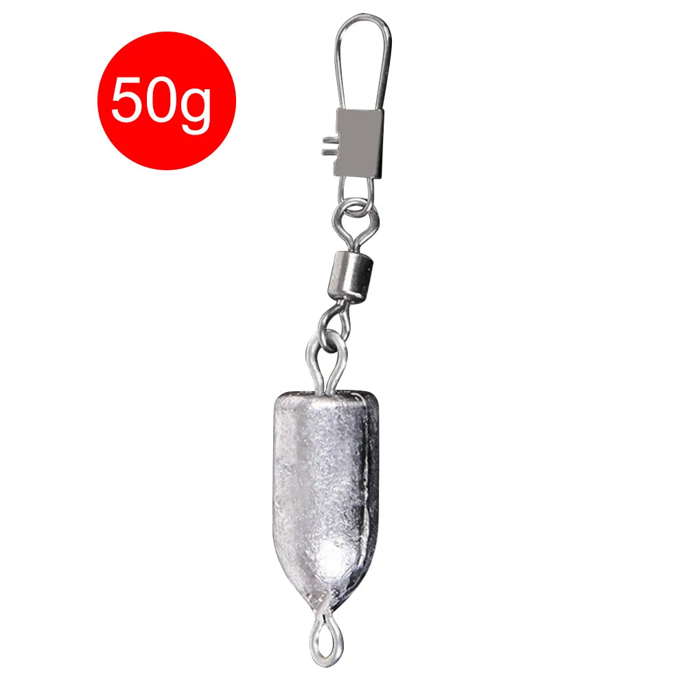 Bullet Sinker Rolling Swivel Interlock Snap Connector Inline 10g-60g