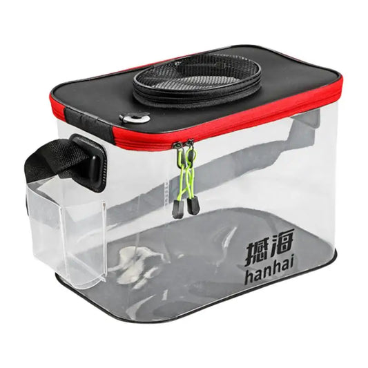 Foldable Transparent Fishing Bucket EVA Fish Bucket 20L Live Fishing Bait Storage Bag With Breathable Hoel Camping Water Bag