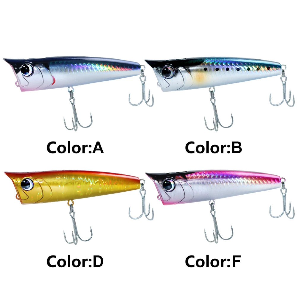Popper Fishing Lure, Floating , 3D Eyes-  for Freshwater Saltwater Surface Fishing