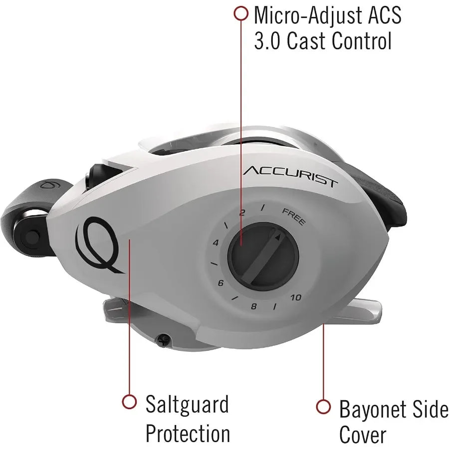Accurist Baitcast Fishing Reel Size 100, with Oversized NonSlip Handle, and Continuous AntiReverse Clutch, HeavyDuty
