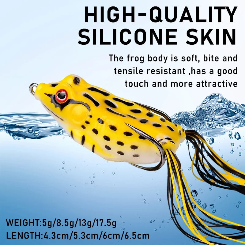 10pcs Frog  Lure Soft  Topwater Ray Frog Artificial 3D Eyes