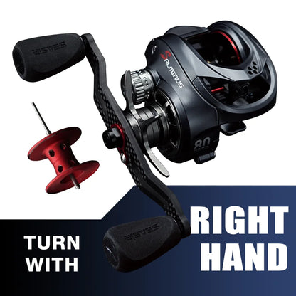 Seasir Salminus Baitcasting Fishing Reel Max Drag 12Kg 8.0:1 High Gear Ratio Metal Aluminum Frame