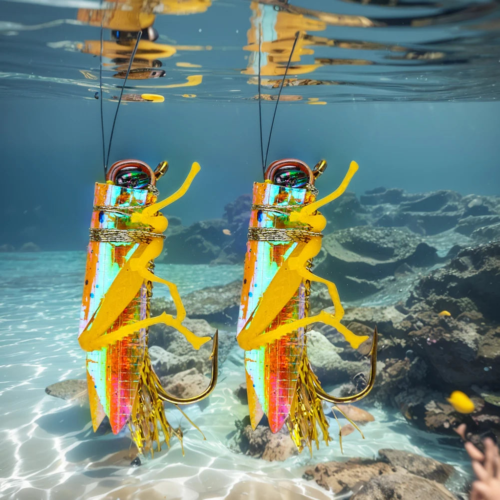 2Pcs Grasshopper Lure, Bionic Mini-Bait