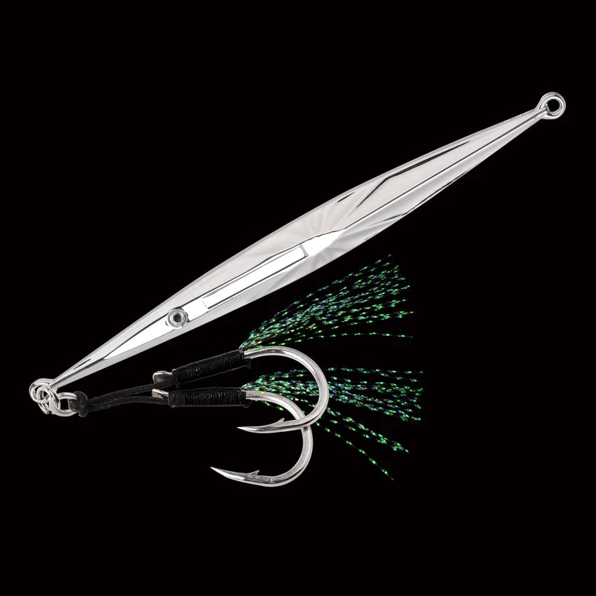 5pcs Long, Slim, Electroplated Metal Jig / Jigging Lure for Saltwater 60g 80g