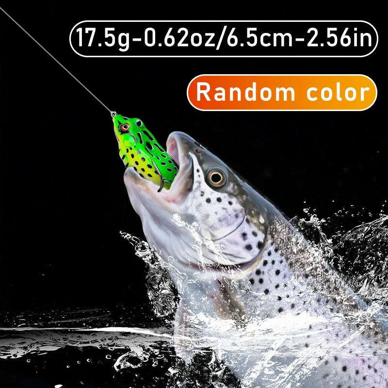 10pcs Frog  Lure Soft  Topwater Ray Frog Artificial 3D Eyes