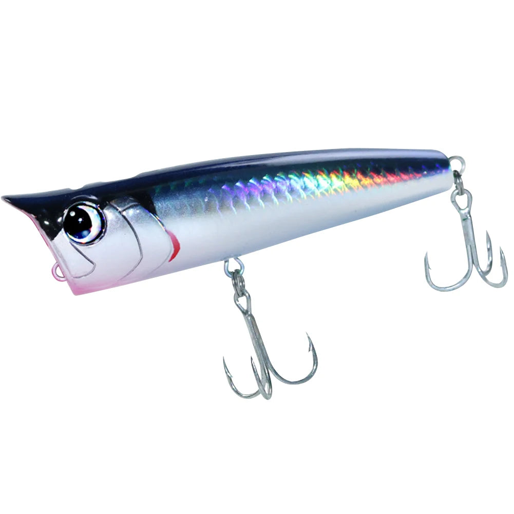 Popper Fishing Lure 90mm 15g Artificial Hard Bait with Hooks, Artificial  for Freshwater Saltwater Surface Fishing