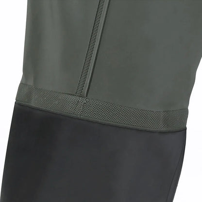 Men's Hooded Long Sleeve Wader- Waterproof Overalls, Pants With Boots, Gloves Set- Adult/ Outdoor Fishing, Hunting- River Tracking Gear